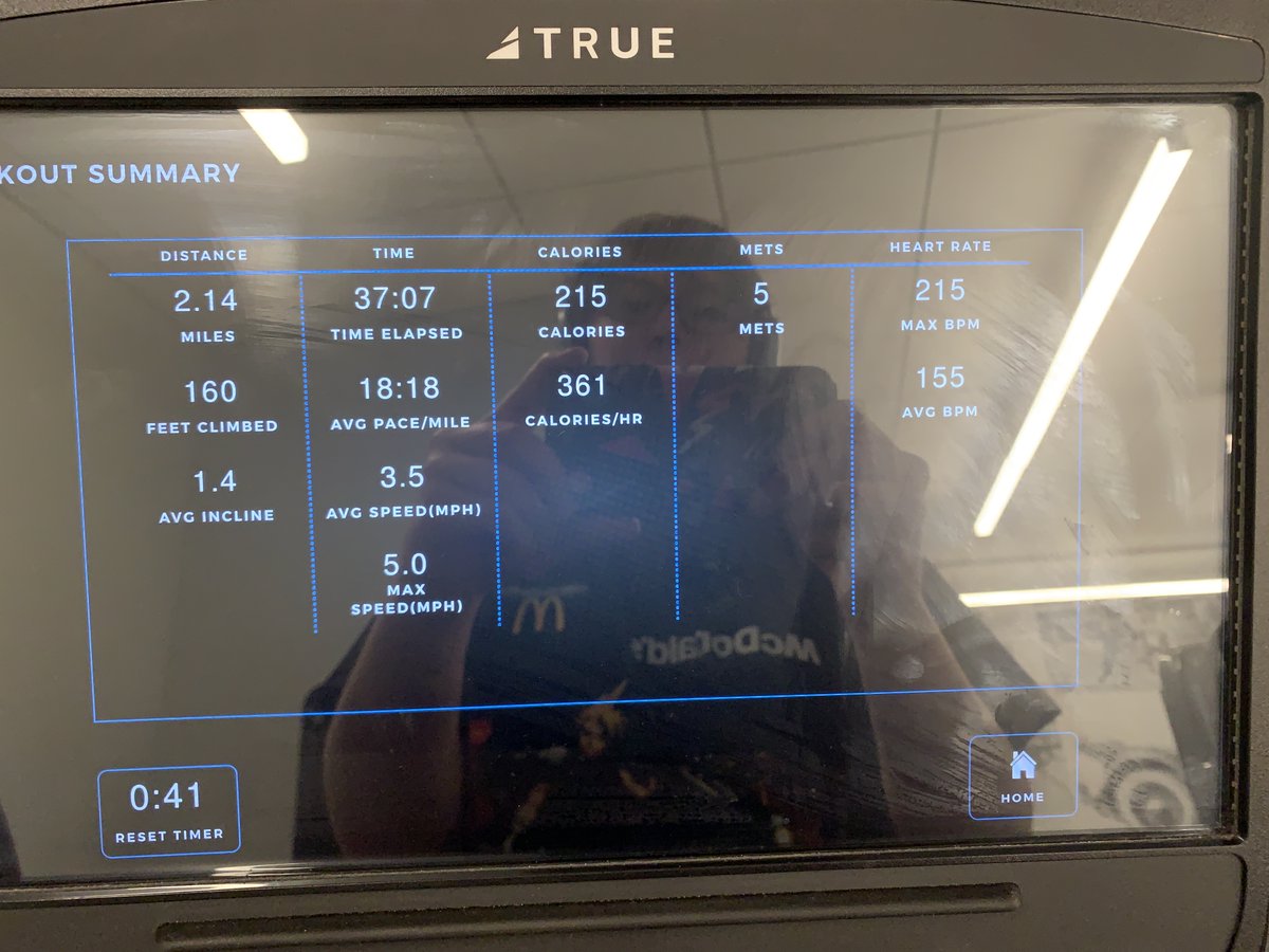 first amount of (voluntary) exercise since PE in high school (10 years)