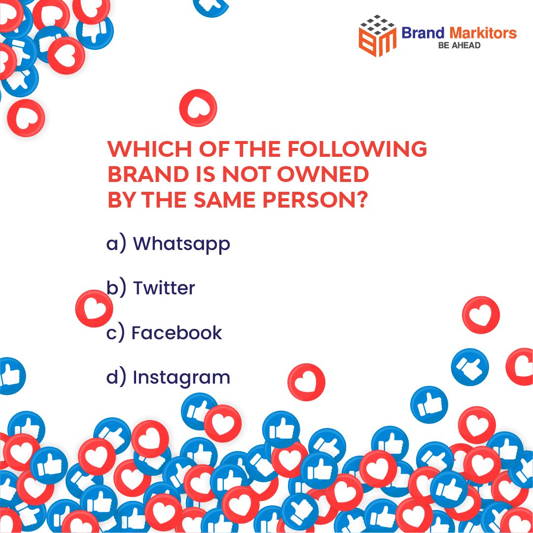 If you really love social media, you must know the answer to this quiz.
Show your love by commenting on your answer below.

Follow @BrandMarkitors for interesting marketing tips.
.
.
.
#brandmarkitors #Socialmediaquiz #Socialmedia #quizforkids #brandmarkitorsindia