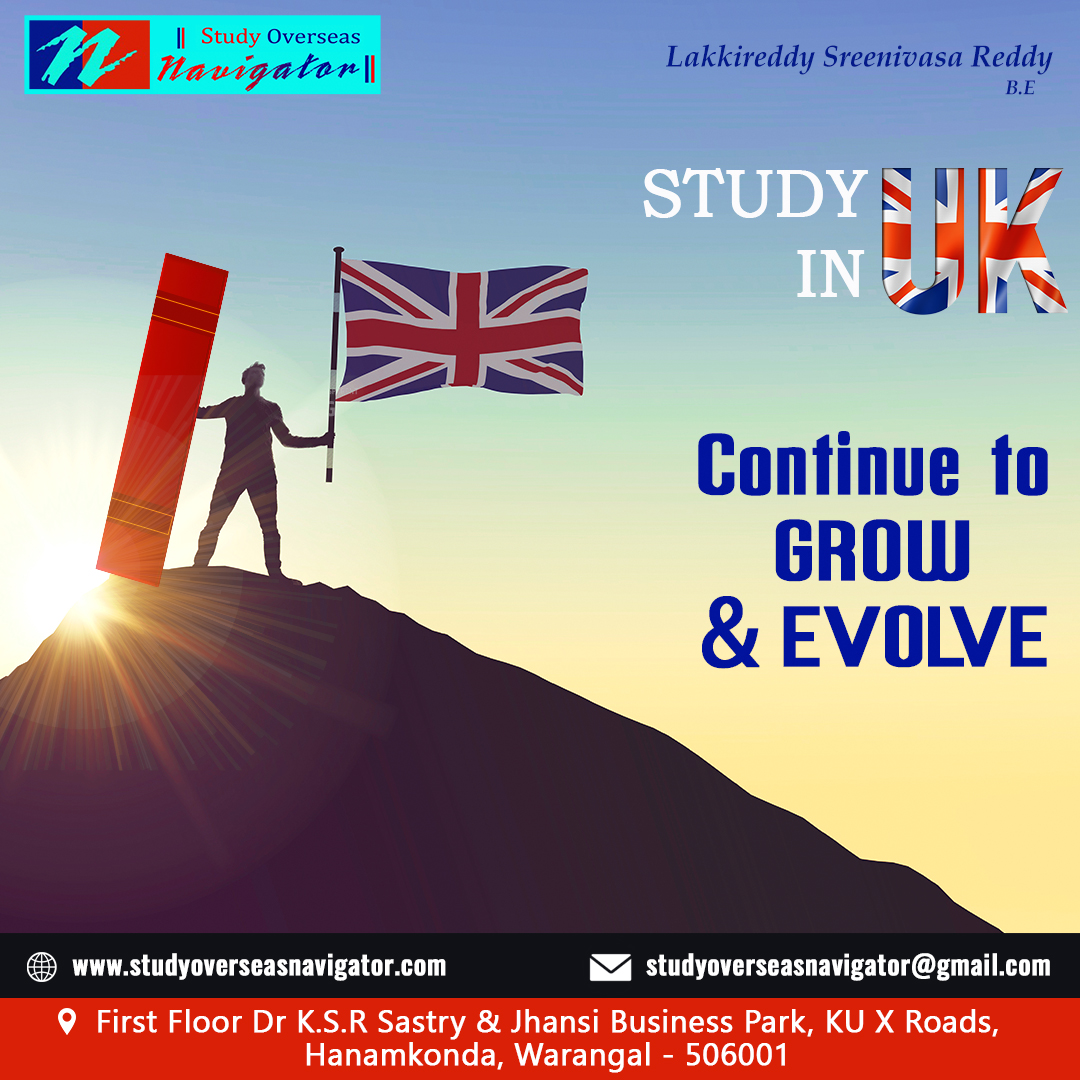 Want to Study in the UK but have no idea what needs to be done? Try reaching out to STUDY OVERSEAS NAVIGATOR. 
Call- 9849232823, 
Visit website: studyoverseasnavigator.com

#studyinuk #studyinuk2023 #studyoverseasnavigator #studyoverseasconsultants #StudyOverseasGlobal #hanamkonda