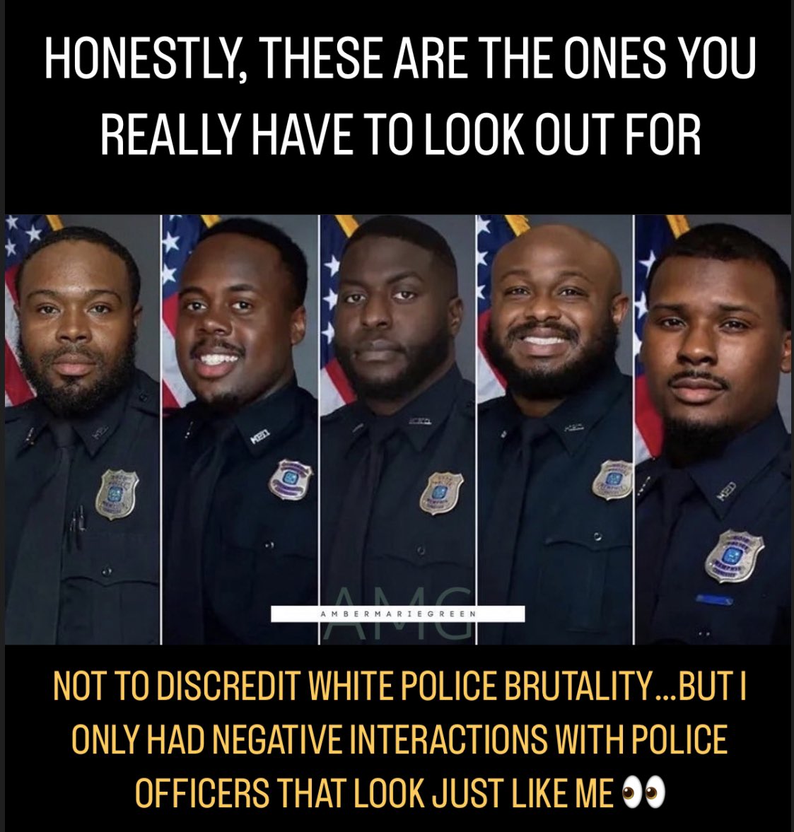 BlkNonDemocrat's tweet photo. See, I’ve noticed that with black male police officers (not all), that they have a superiority complex. Either they never had a voice growing up (at home, school, neighborhood etc.) or they’re trying to impress their white peers and supervisors. 
#tyrenichols #riptyrenichols https://t.co/Zg9lXGZQGY