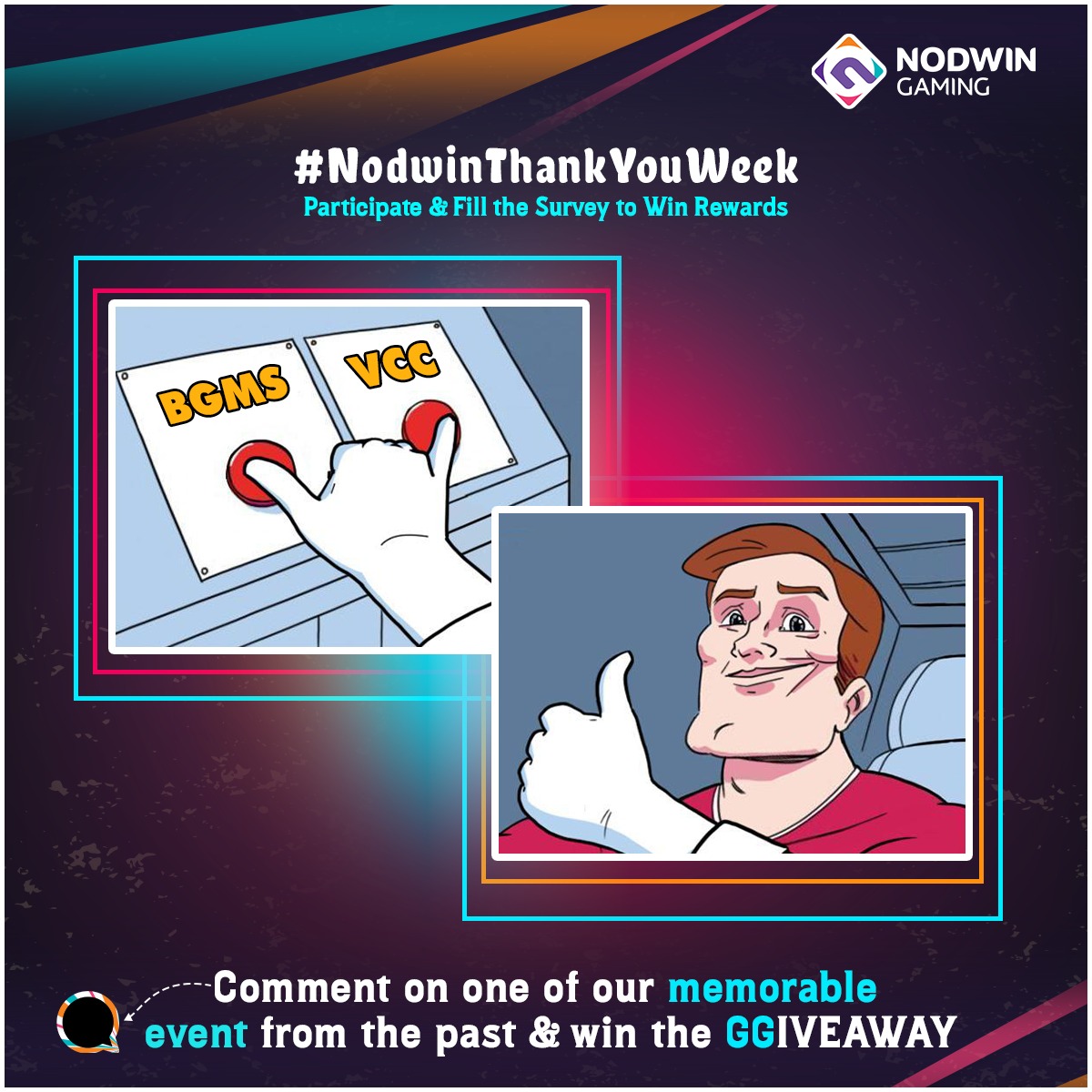 NodwinGaming's tweet photo. Let's remember the good old days❤️ Comment on any of our memorable moment, take a screenshot &amp; fill out the survey to win epic rewards🎁 #NodwinThankYouWeek GGIVEAWAY is now extended till 1st Feb🤩https://t.co/bBaGRAuhLk

#BGMS #VCC #memorableevent #thankyou #giveaway https://t.co/f2gILzRrhH