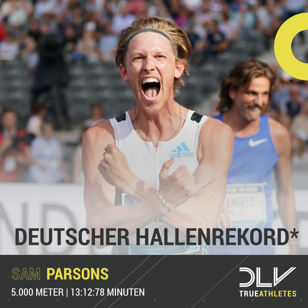 Und dann war da gestern Nacht noch das!
Der WM-Finalist und EM-Sechste <a href="/par_sam_sons/">Parsoni</a>  steigert in Boston den deutschen Hallenrekord über 5.000 Meter auf 13:12,78 Minuten 💥 Auch im Freien waren nur sieben Deutsche je schneller.
(* vorbehaltlich Ratifizierung)