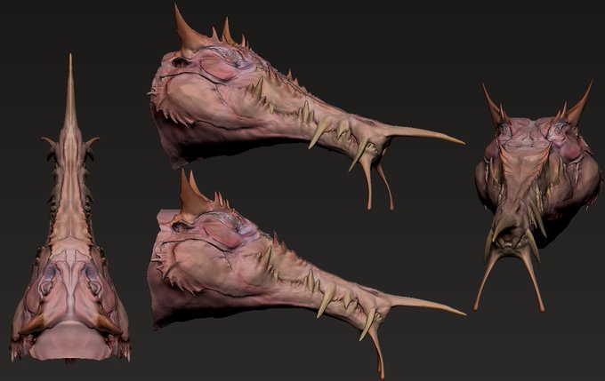 mesu to osu de 2tai tukuru(yoteikyou ha karada tukuru(yoteimonsterhunter ni desou de de tekonai kanji no design ni suru(yotei#zbrush #3DCG 
