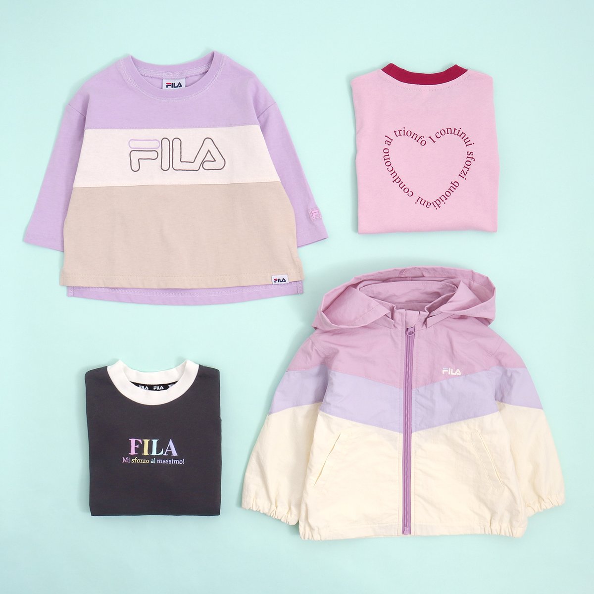 apreslescours's tweet photo. ＼FILA×apres les cours／
春の新作が登場♪
アプレらしい色使い＆シルエットは他では買えない
コラボならでは♡
おそろいコーデもおすすめです♪

▷https://t.co/zDyBJYZjDd

#apreslescours #FILA https://t.co/VKITHu4kI0