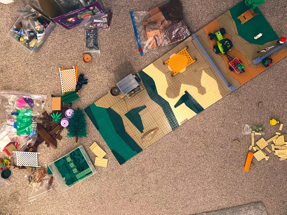 beveried's tweet photo. Building #Lego always comes with a messy workspace, it’s just a fact! Pieces, pieces and more pieces to bring our creations to life, finally started work on the Black Bear Sanctuary 🐻 https://t.co/zSEAgbSukg