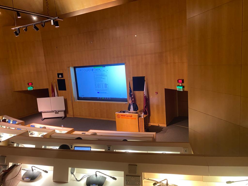 cpd_wcmq's tweet photo. Good morning from @WCMQatar, where Dr. Ziyad Mahfoud is leading day 2 of "Introductory Applied #Biostatistics for Health Care Professionals", a hybrid event held live and on Zoom.
#CAMD2023 #STATs #Biostats #EpiBio #SPSS #OnlineSTATs #IBSstat #Research #Researchmethods #Medicine https://t.co/GpEo5IQKCW