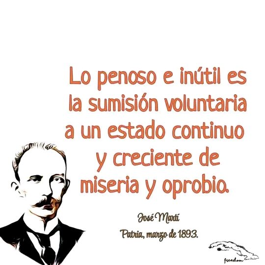 Hoy se celebra el natalicio del más universal de todos los cubanos y recordar q nos enseño que la libertad cuesta muy cara y hay q conseguirla x su precio o resignarse a vivir sin ella. Yo soy de esos q no temen a pagar su precio. #AbajoLaDictaduraComunista #CubaEstadoFallido
