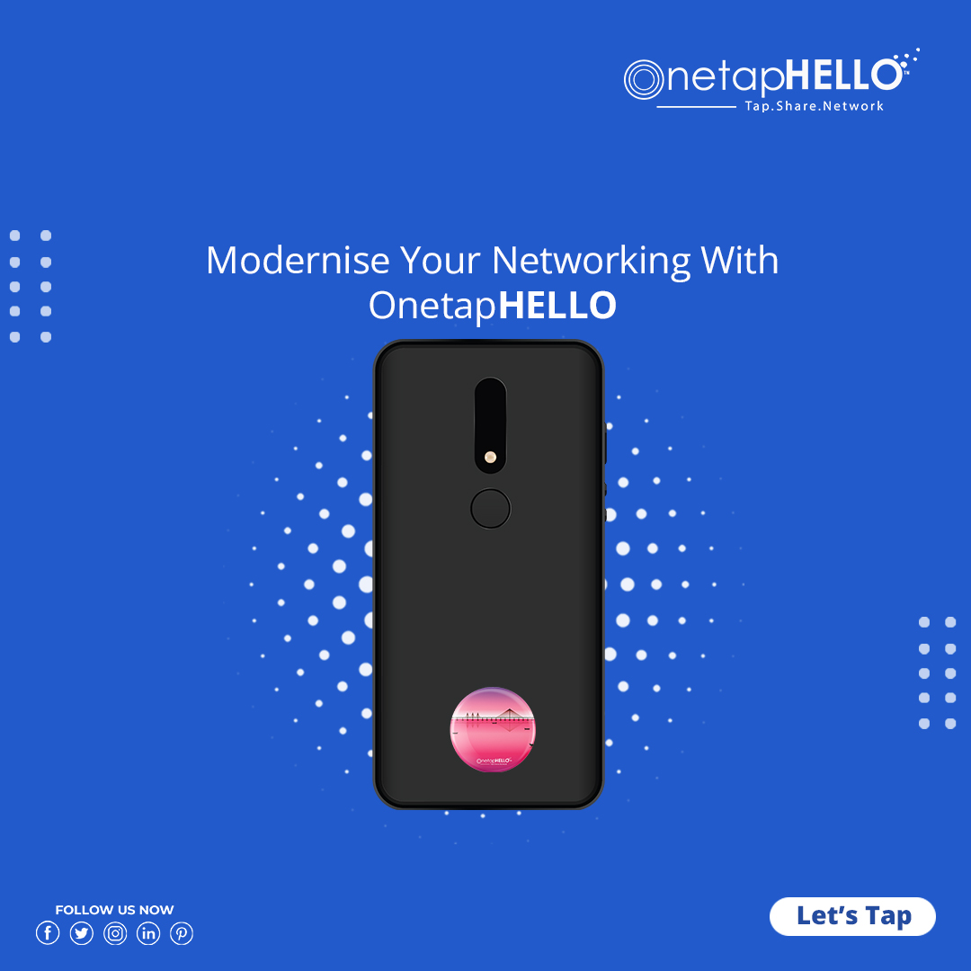 You don't need to stacks of business cards while  networking, onetapHELLO will last you forever! Simply tap, share  and Network.
.
.
.
#onetaphello #nextgencard #tap #share #network #growmore #connectinstantly #networking