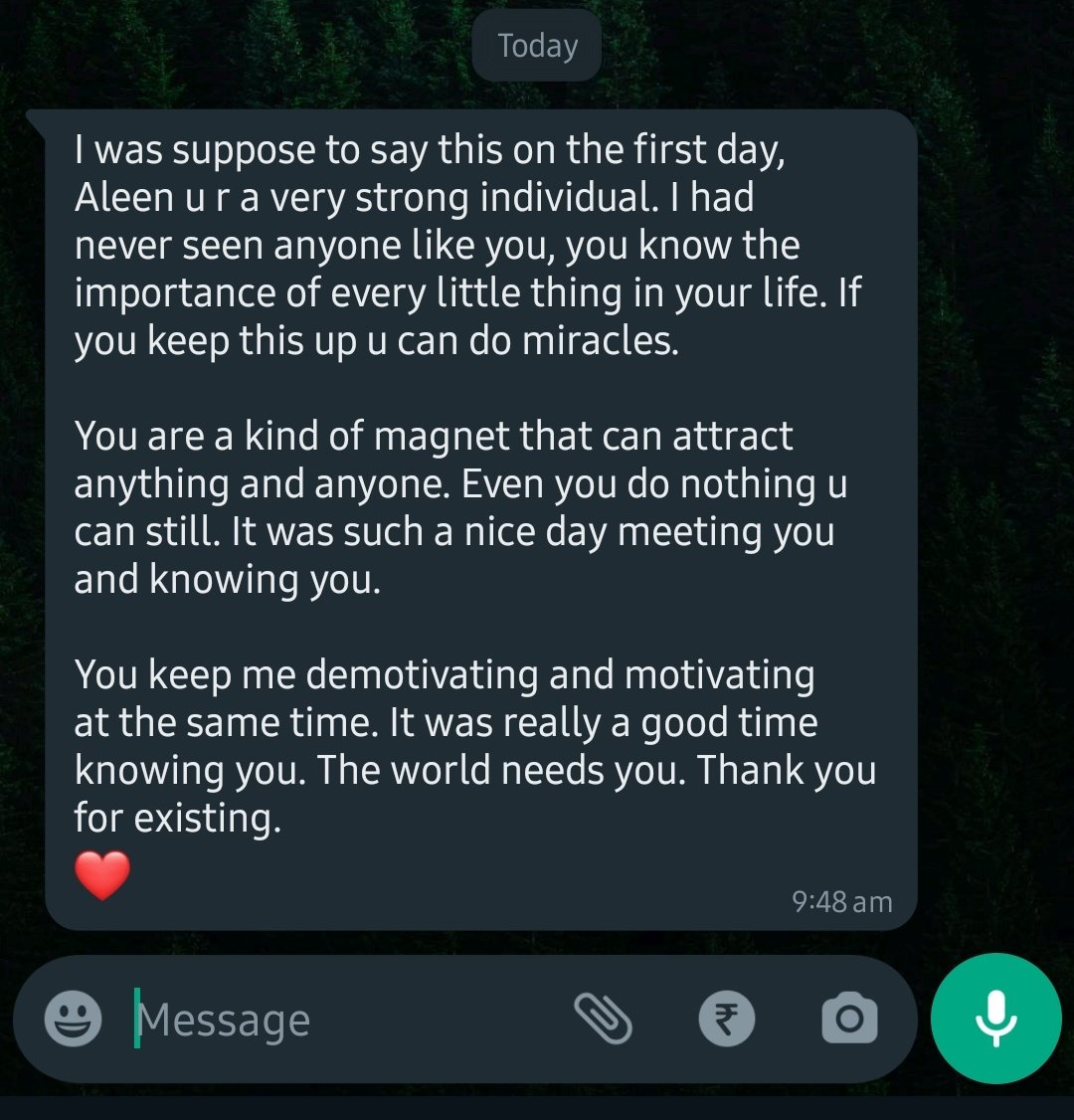 authoralien's tweet photo. You know what motivates me to be genuine.

These type of messages which comes to me. I am alive. 🌻❤️🤞

#niftian #designer https://t.co/5i0n9fkt8n