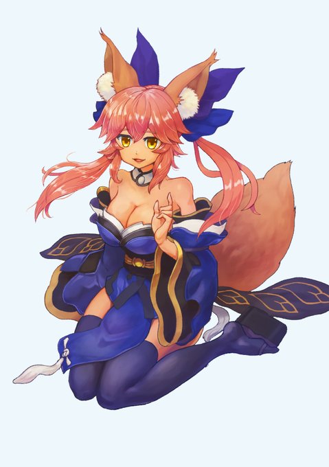 「animal ears blue thighhighs」 illustration images(Latest)
