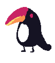 「exhibit  toucan sketch vs final 」|finchのイラスト