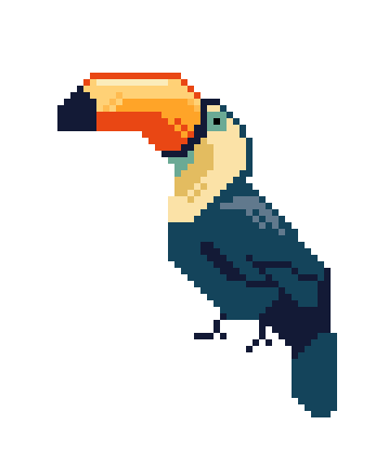 「exhibit  toucan sketch vs final 」|finchのイラスト