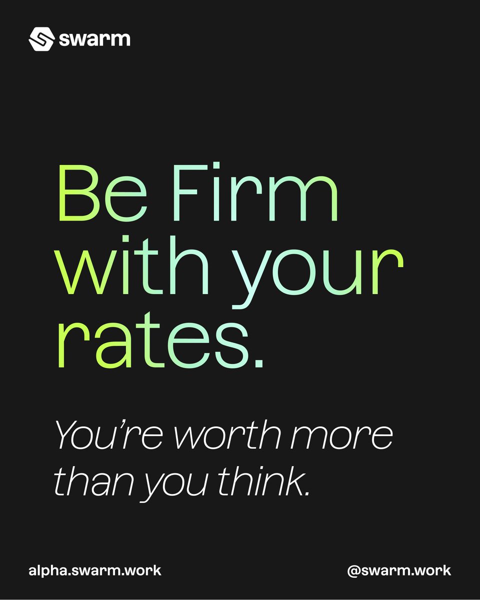 SwarmWork's tweet photo. Your work has value! Do not negotiate yourself for your client. Here are three reasons why you ought to be firm with your rates. #swarmwork https://t.co/PqfI8Tb9Be