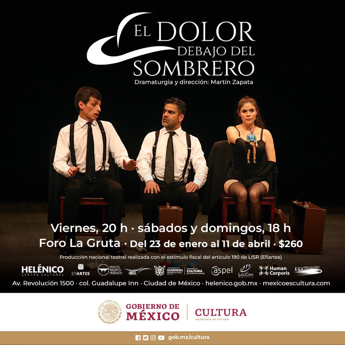 Dos hombres viven encerrados en un escenario y tratan de recordar por qué están ahí. Una misteriosa mujer les recordara su verdadera condición
<a href="/vazquezadrian75/">Adrián Vázquez</a> <a href="/TadeoZapata2/">Tadeo Zapata</a> <a href="/MicroTeatroMex/">MicroTeatroMexico</a> 
#Teatro <a href="/Helenico/">Centro Cultural Helénico</a>

helenico.gob.mx/el-dolor-debaj…