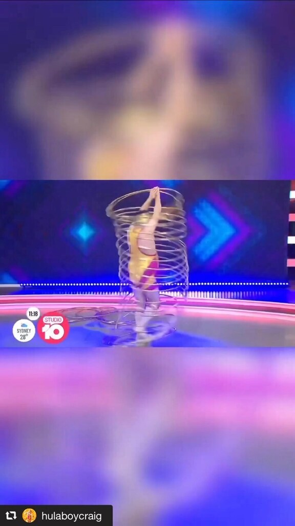 #repost <a href="/hulaboycraig/">Craig Reid</a> via @PhotoAroundApp 
Last week on Studio Ten 💖🪩🕺#velvettheshow #velvetrewired #hulahoop #hooping #shakeyourgroovething #greatestdancer <a href="/velvettheshow/">VELVET</a> <a href="/studio10au/">Studio 10</a> #studio10au #sydneyoperahouse #boogiewonderland #disco #nowplaying… instagr.am/reel/Cn8xHe2rn…