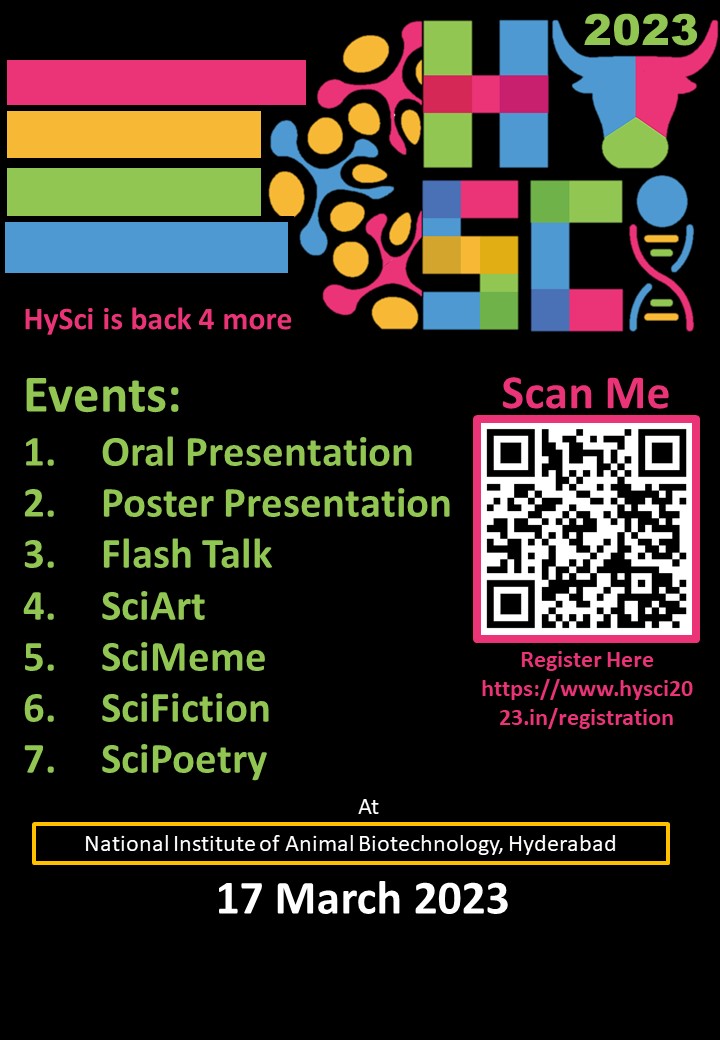 It's time to reveal your talent...come and participate.
Last date of registration - 15 Feb 2023
#hysci2023
#DBTB 
#Hyderabad 
#niab
<a href="/HydNiab/">BRIC-NIAB</a>