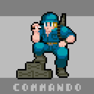 (╹◡╹) 戦場の狼 (カプコン)「スーパージョー」#ドット絵 #pixelart 