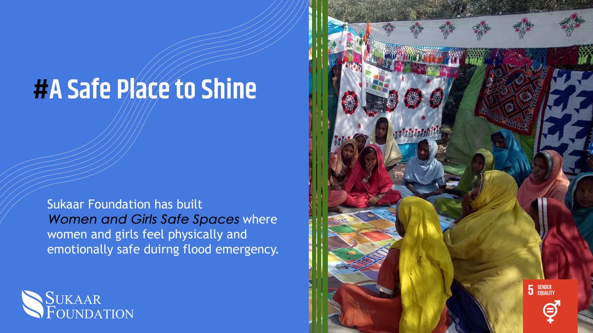 SFtharparkar's tweet photo. A Space to Shine
Sukaar Foundation has built Women and Girls Safe Spaces where women and girls feel physically and
emotionally safe during flood emergencies.
#Genderequality
#Flood #Sindh #WomensRightsAreHumanRights #Adolescentes https://t.co/2anOSWaSYw