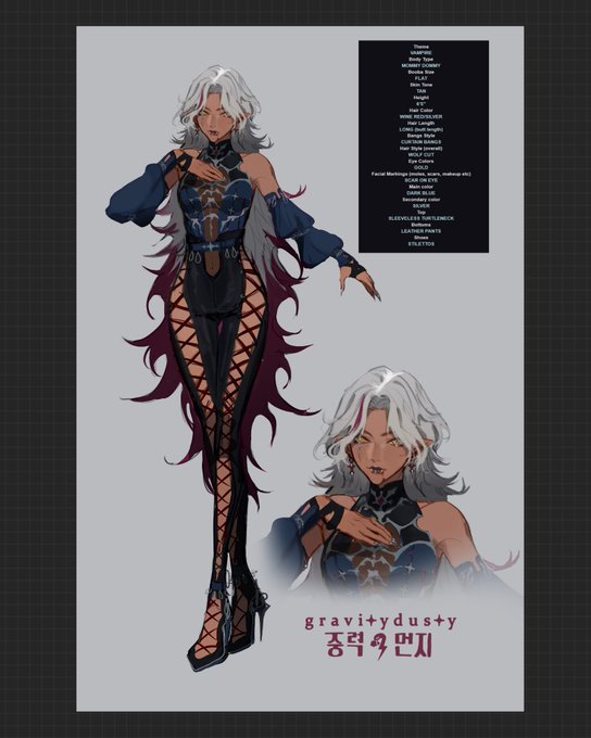The character we made with chat today and the categories they had a blood bath over LMAO 

not sure what to name her but heres our vampire with blood dipped hair 