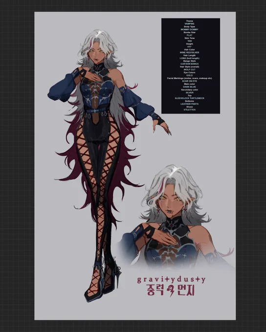 The character we made with chat today and the categories they had a blood bath over LMAO 

not sure what to name her but heres our vampire with blood dipped hair 
