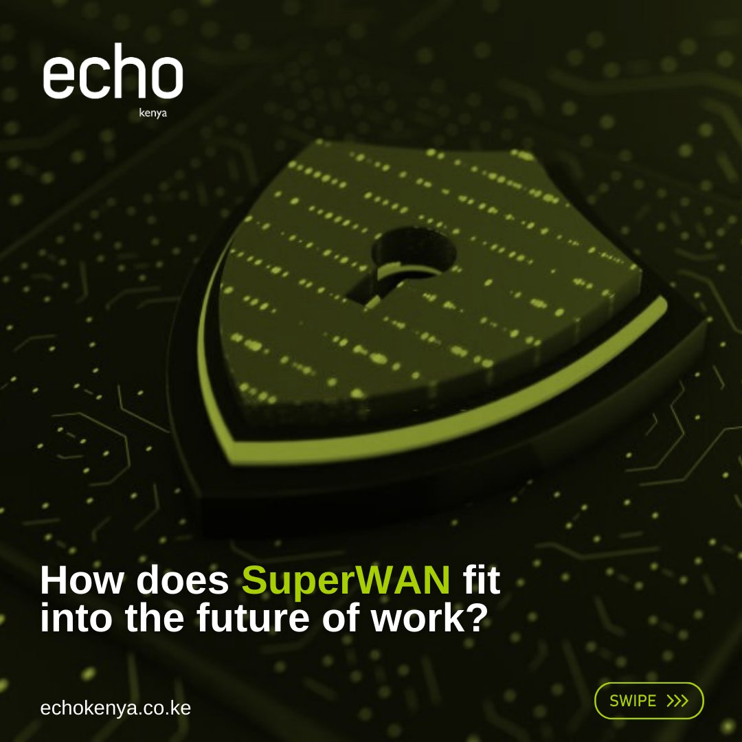 EchoKenya_'s tweet photo. SuperWAN: The cost-efficient, scalable, and secure solution for the future of work.
Are you prepared to use SuperWAN to keep your teams connected?
Say Hello! info@echokenya.co.ke
#echokenya #echoke #echo #echotel #echosecho #telecom #SDWAN #WAN #kenya #mombasa #nairobi #ict https://t.co/sXtvJbBlGj