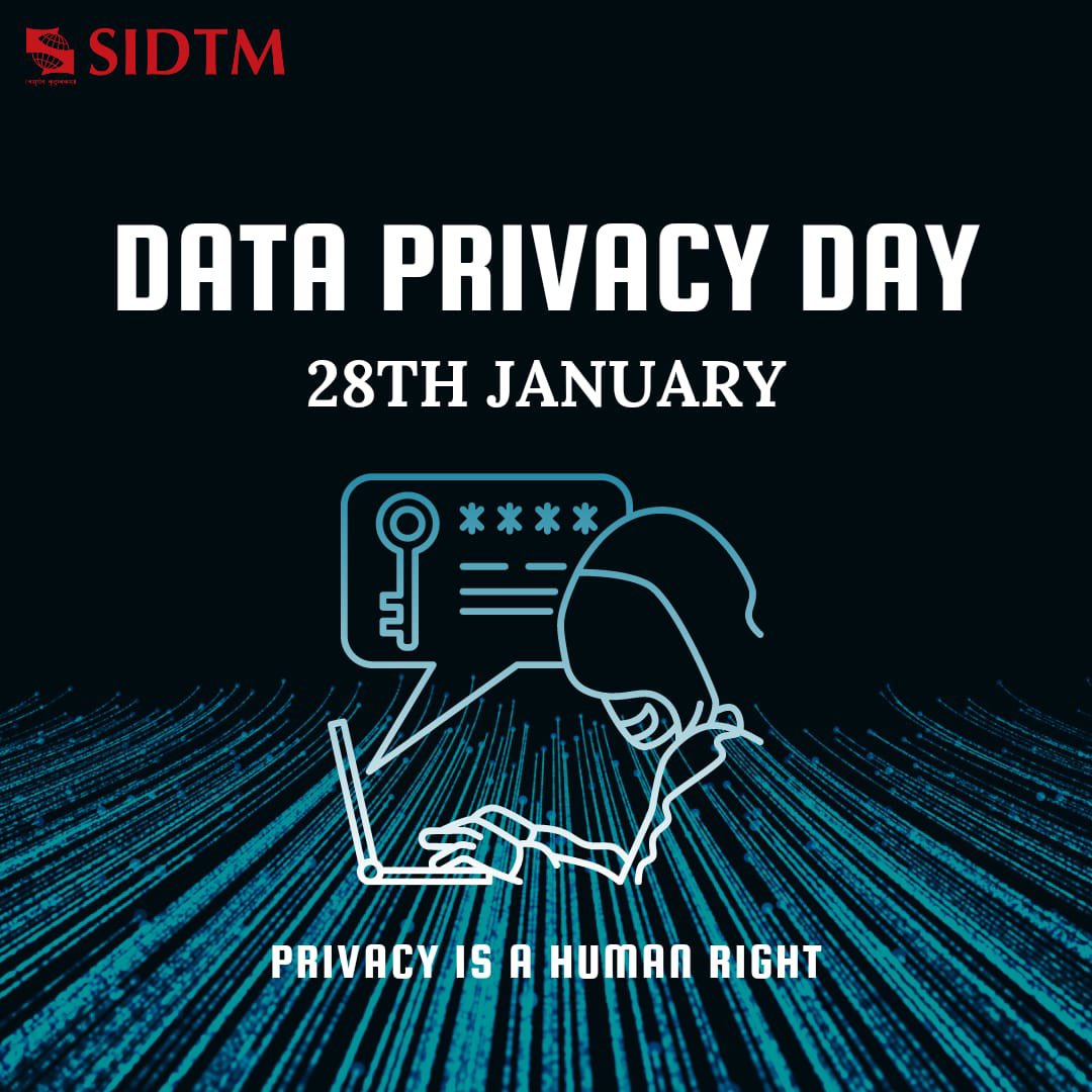 Symbiosis_SIDTM's tweet photo. Our data reveals a lot about our personal lives and is vulnerable to theft and fraud.
Let's all take time to celebrate this #DataPrivacyDay by making sure our personal information is protected and kept secure.

@symbiosistweets 
@Symbiosis_SIDTM
#Digital
#Telecom
#SIDTM https://t.co/aT8G4brMAe