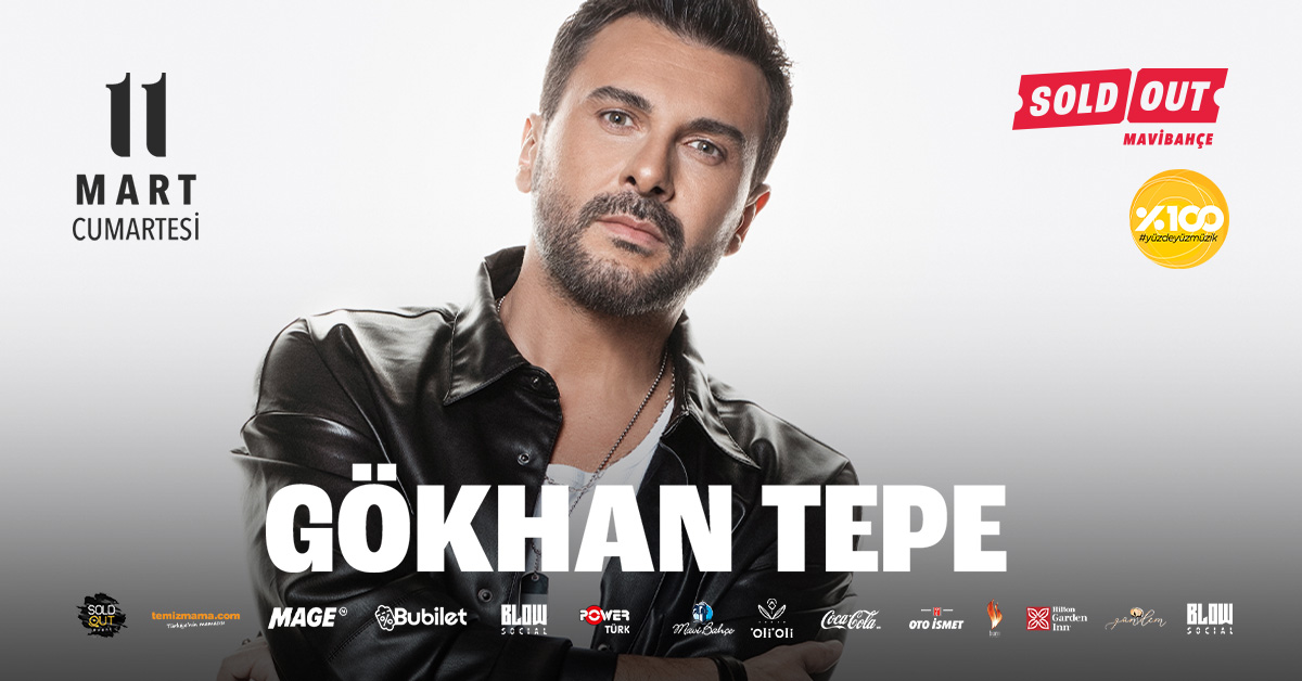 Gökhan Tepe, 11 Mart Cumartesi günü Sold Out Mavibahçe Sahnesi'nde sevenleriyle buluşuyor!

#soldout #mavibahçe #izmir #konser #event #gökhantepe #yüzdeyüzmüzik