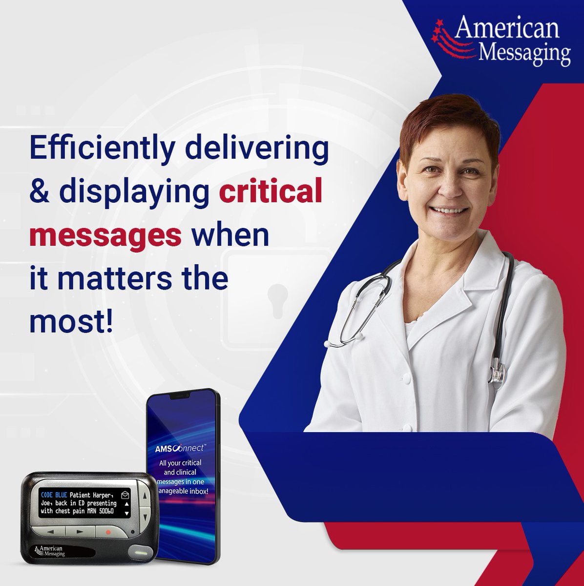 amsmsg's tweet photo. #Encryption technology & #securemessaging make #CriticalMessagingSystems an effective & reliable resource for #healthcare professionals & emergency response teams.
#ams #americanmessaging #messengerservice #paging #criticalmessaging #hospitalpagingsystem #clinicalmessaging https://t.co/2EyzjztLtB