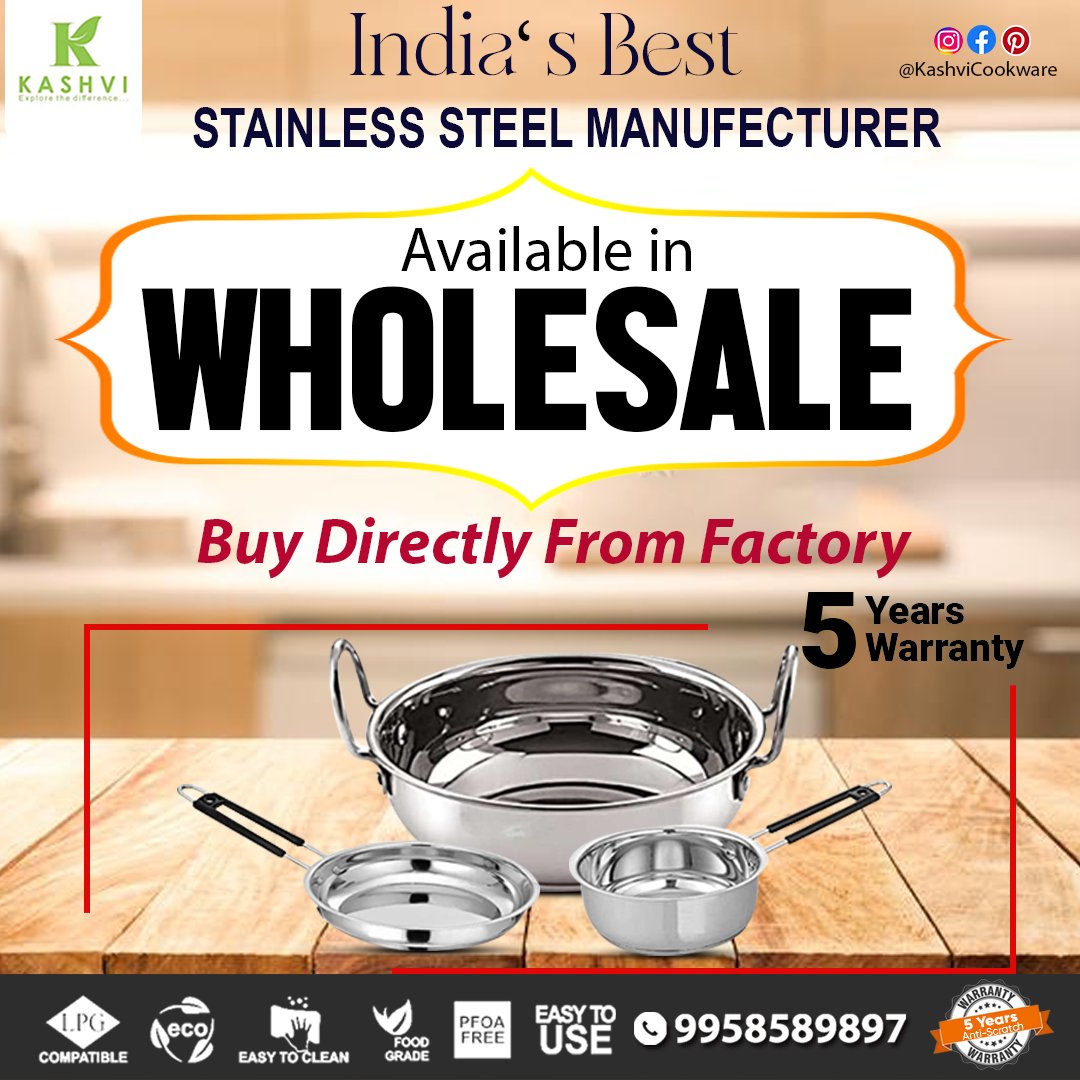 SinghlaSahil's tweet image. Kashvi is India&apos;s best manufacturer of triply cookware. Contact us for bulk order 9958589897
#kashvicookware #manufacturer #triplycookware #wholesalers #cookwarecollection #cookware #cookwareset