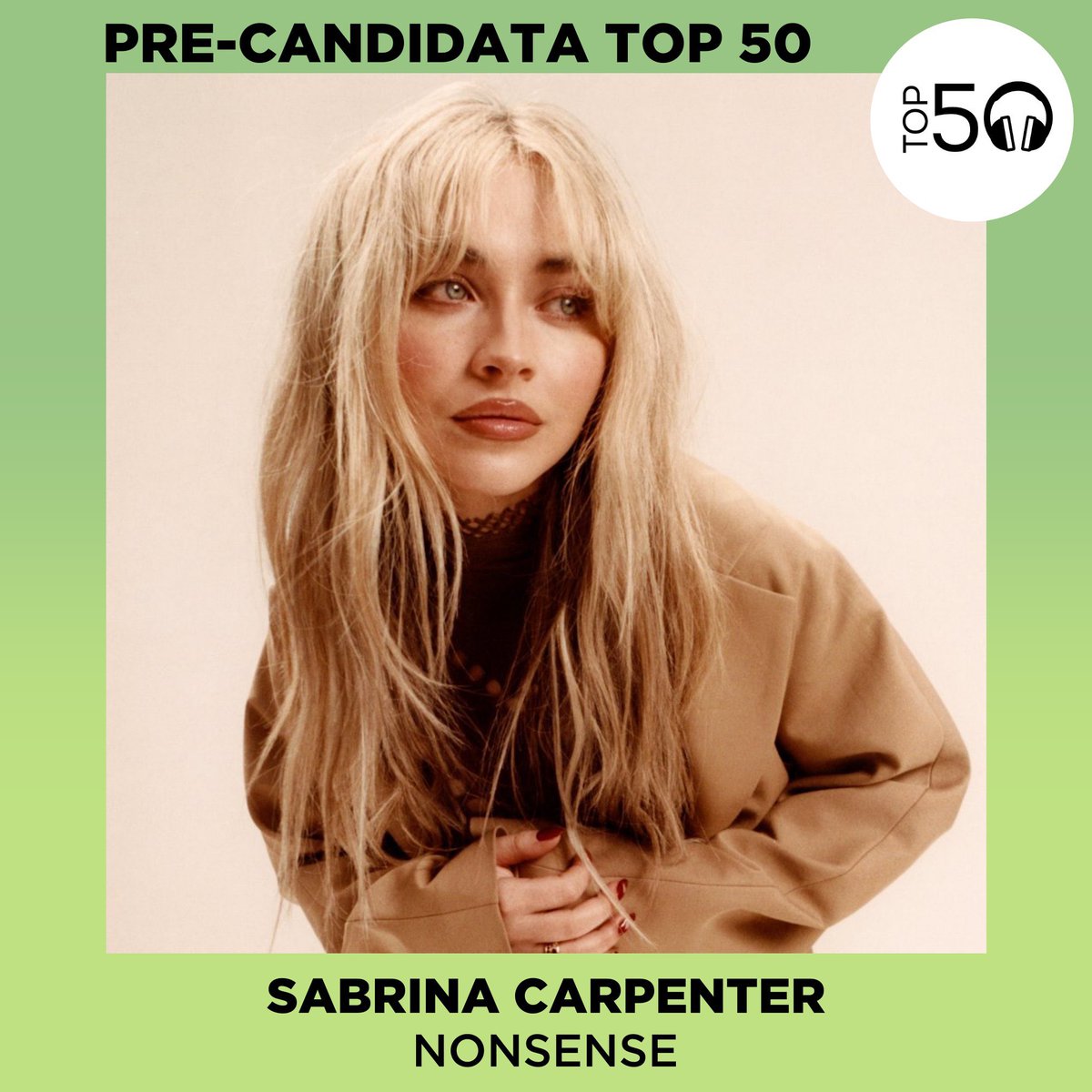 Top50Oficial's tweet photo. PRE-CANDIDATAS TOP 50

Más votadas:
1️⃣ @alfredgarcia - Desde Que Tú Estás
2️⃣ @SabrinaAnnLynn - Nonsense
3️⃣ @LaurenJauregui - Always Love
4️⃣ @TiniStoessel / La Joaqui / @steveaoki - Muñecas

— Vota por tus favoritas para que se conviertan en candidatas: https://t.co/YhgFL2cMMr https://t.co/qC6TzV4DXJ