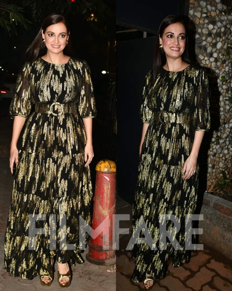 #DiaMirza was clicked at #MasabaGupta and #SatyadeepMisra's wedding celebrations in the city last evening. ❤️