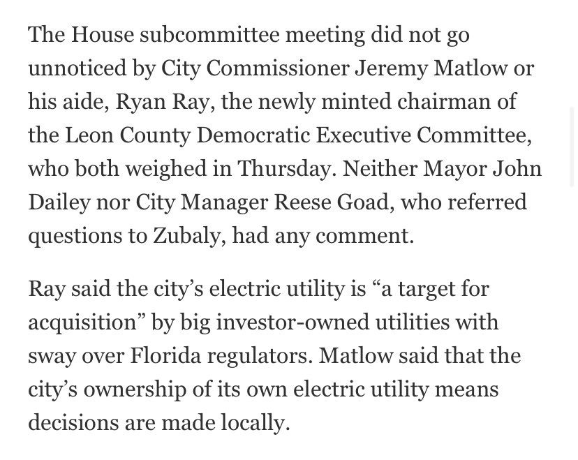 Tallahassee stands firm for #PublicPower & local Home Rule authority. 

To protect the public interest and our climate future, the City of Tallahassee’s utilities should expand — and always remain local ratepayer-owned.

#TLHpol