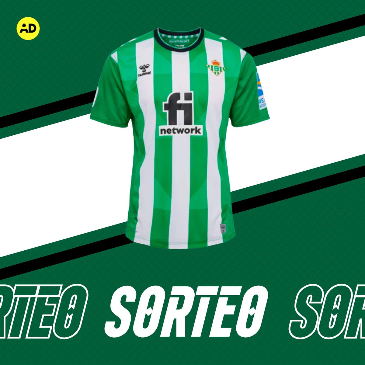 Offsider_ES's tweet photo. 🎁 ¿Quieres ganar una 𝗰𝗮𝗺𝗶𝘀𝗲𝘁𝗮 del BETIS? 

📌 Si hoy el Betis gana con gol de Luiz Henrique, sorteamos su camiseta entre los que den RT y nos sigan. 

🍀 ¡Mucha suerte a todos! #LaLigaSantander https://t.co/uk5ymH7LoE