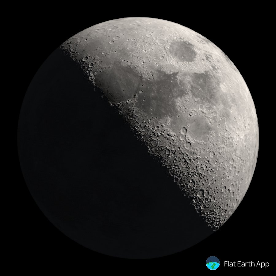 SimulationFlat's tweet image. Moon captured from Samsung S8 vs moon from the #FlatEarth App