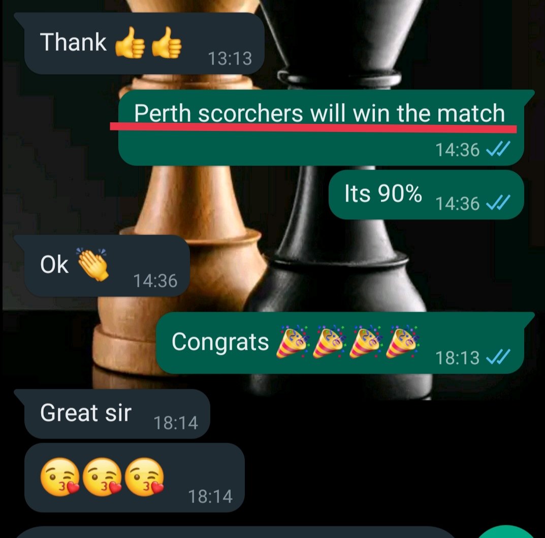 TossCricket's tweet photo. Congrats 🎉🎉🎉🎉
#sydneysixers Toss pass✓
#Perthscorchers Match pass✓
90% Match also gives lot's of money 💰💰
More Match in my premium line
Interested people whatsapp
9119660591
#BBL12 #Bblt20 #Cricket #Match
#Worldbestprediction #T20 https://t.co/x5lQ9bn7ja