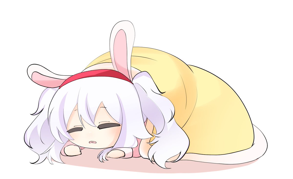 laffey (azur lane) 1girl animal ears solo twintails rabbit ears closed eyes white hair  illustration images