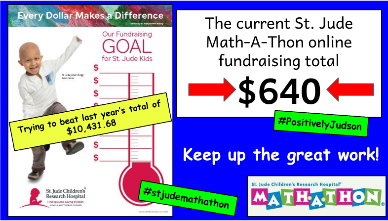 Judson is rocking the St. Jude Math-A-Thon! #stjudemathathon
