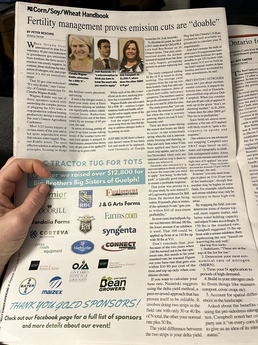 SoilsAtGuelph's tweet image. These 3 provide ideas on how to “plug leaks” and improve profitability of your Nitrogen program…some Saturday morning reading…#OntAg @OAgC23 @OntFarmerNews