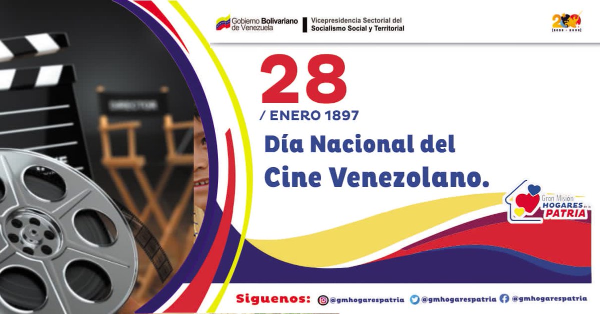 #Efemérides| #28Ene| Esta fecha se celebra en recuerdo de la proyección de las primeras películas realizadas en Venezuela.
Tal acontecimiento se llevó a cabo en las instalaciones del Teatro Baralt de la ciudad de Maracaibo.

#BastaDePersecuciónFinanciera