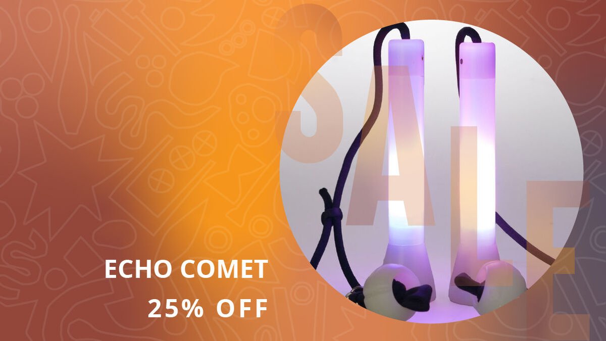 Poi spinning taken to the next level with super-bright multi-colour, multi-function LEDs

The Echo Comet is 25% off in our Flash Winter #Sale 

firetoys.co.uk/sale-clearance…