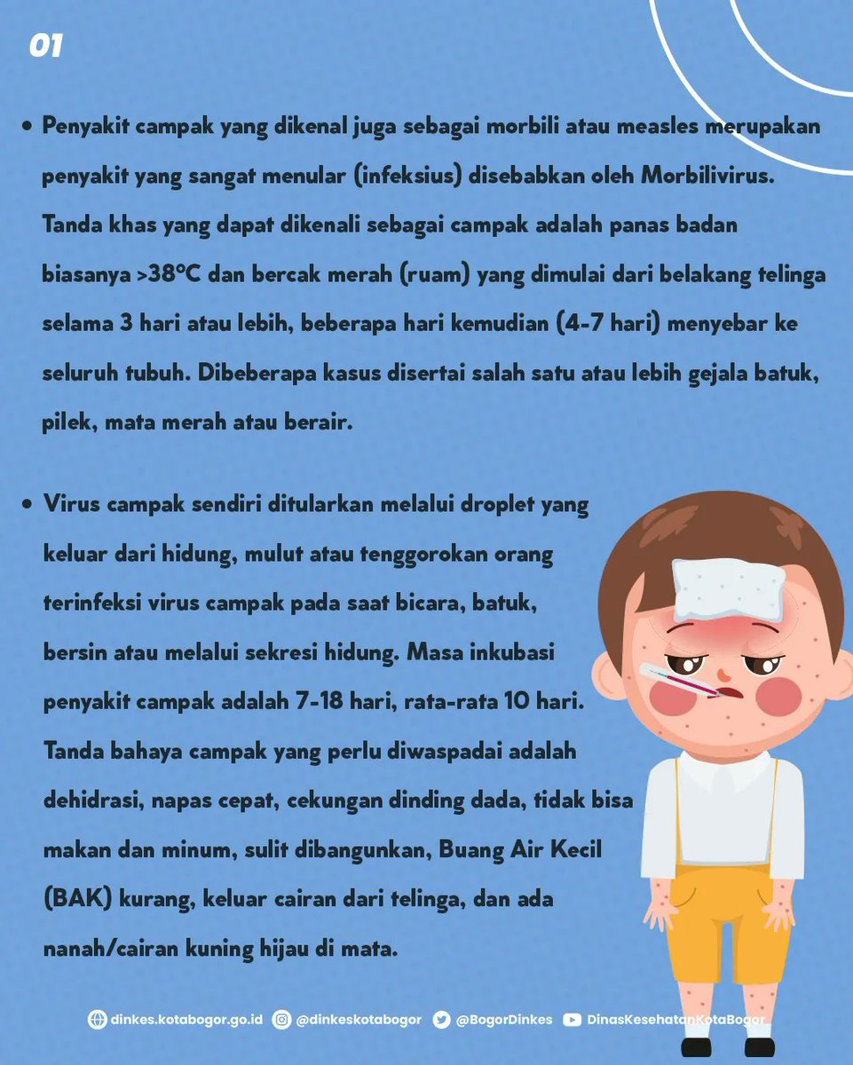 BogorDinkes's tweet photo. PRESS RELEASE SITUASI TERKINI KASUS CAMPAK DI KOTA BOGOR
Sehubungan dengan ditetapkannya status KLB Campak di Kab.Bogor dan Kab.Bandung Barat Tahun 2022.
#campak #klb #imunisasi #pd3i #kotabogor #bogorberlari #dinaskesehatankotabogor https://t.co/vAzPCD0zhW