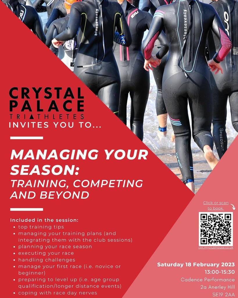 We'll be hosting a multisport goal-setting session on Saturday 18th February. It will be hosted in Crystal Palace and will cover many tips and guidance for your 2023 season. 

Click the link in bio for more info and to secure your place now!

#goalsettin… instagr.am/p/Cn9bwOuoRF2/