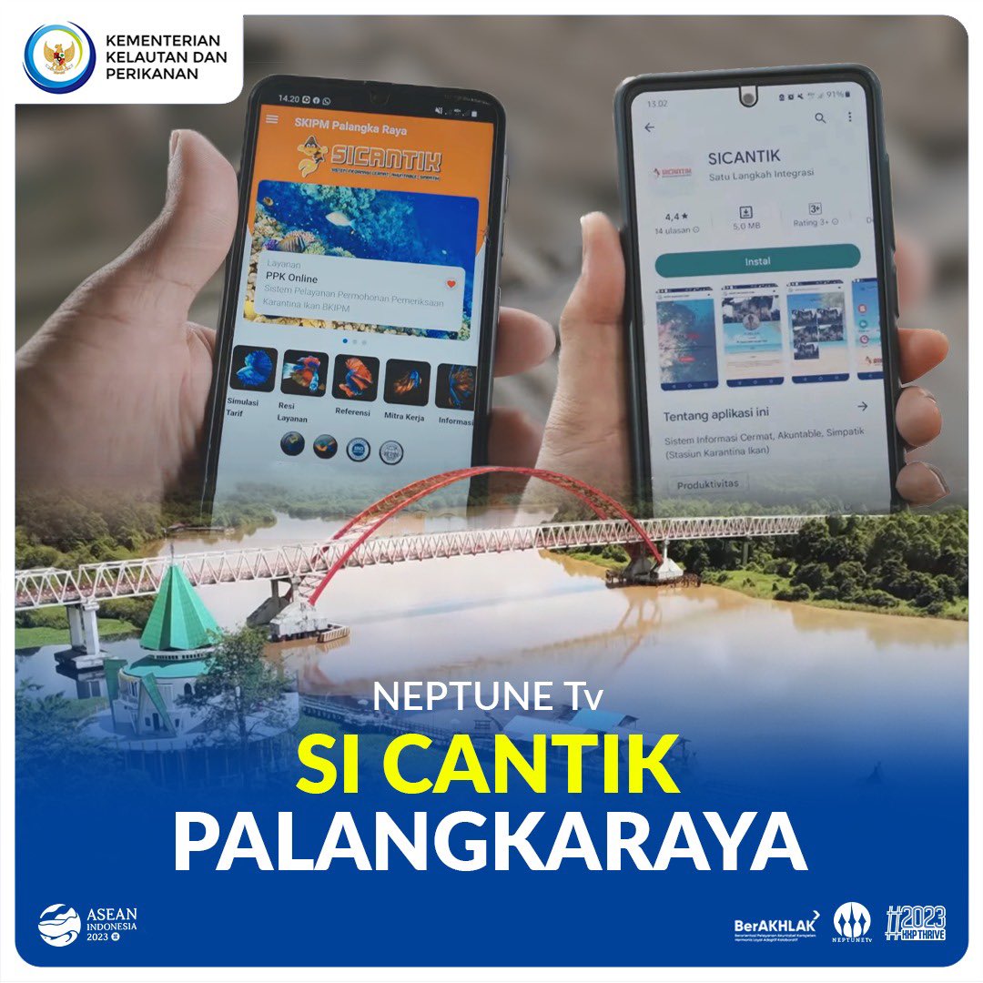 kkpgoid's tweet photo. #SahabatBahari, KKP terus berinovasi untuk meningkatkan pelayanan kepada masyarakat kelautan dan perikanan. KKP melalui SKIPM Palangkaraya membuat aplikasi online "Si Cantik" untuk memudahkan akses pelaku usaha di Kalimantan Tengah dalam mengurus proses sertifikasi. https://t.co/S7tRUq64q0