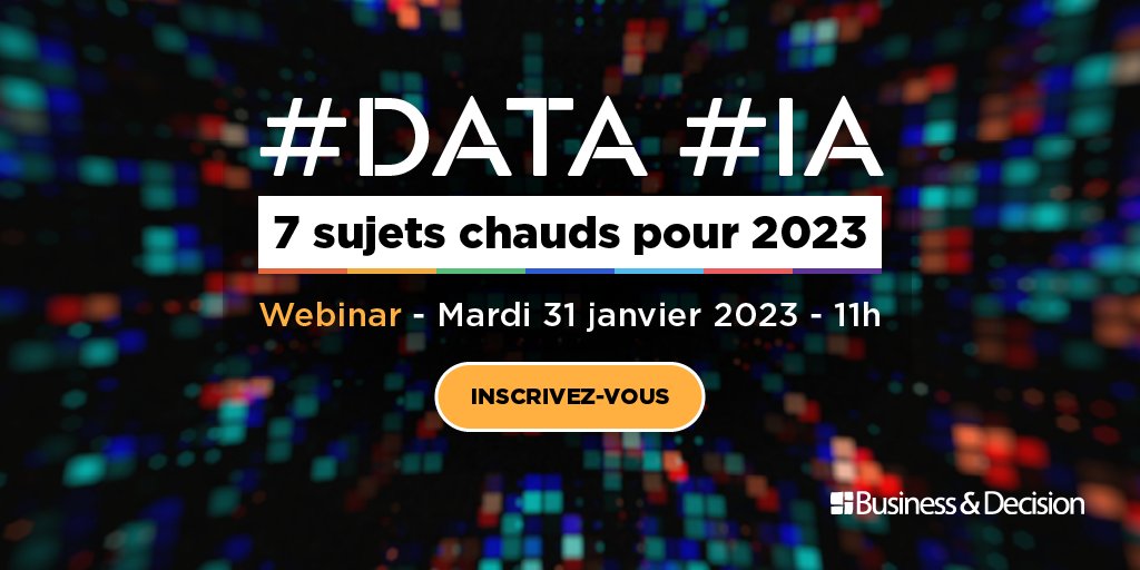 BD_Group's tweet photo. 7 sujets chauds #Data &amp; #IA… et 7 solutions ❗
🔎 Data Mesh, Data Cloud, Acculturation à la Gouvernance, Data Virtualisation... 

LIVE exceptionnel pour découvrir les défis de 7 CDO et les solutions de 7 nos experts 🔥

🗓 Mardi 31 janv. à 11h 👉 https://t.co/a7vgah2oB7 

#7SC23 https://t.co/TnTaQGgHR8