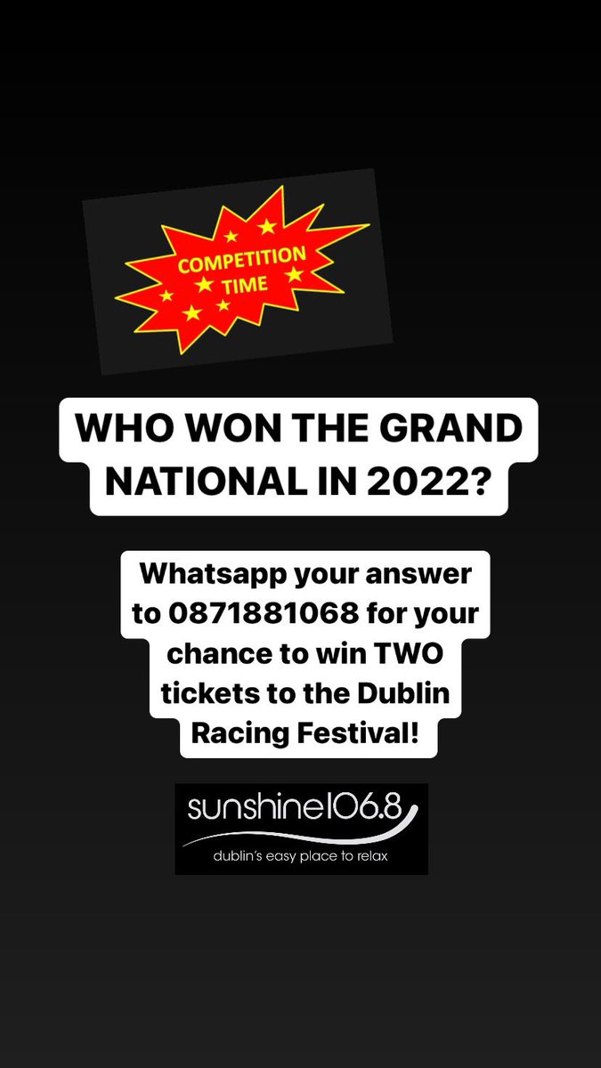 COMPETITION TIME! Tune in now on @Sunshine1068fm for your chance to win a pair of tickets to the #DublinRacingFestival at @LeopardstownRC on the 4th and 5th of February 🏇🏇🏇
