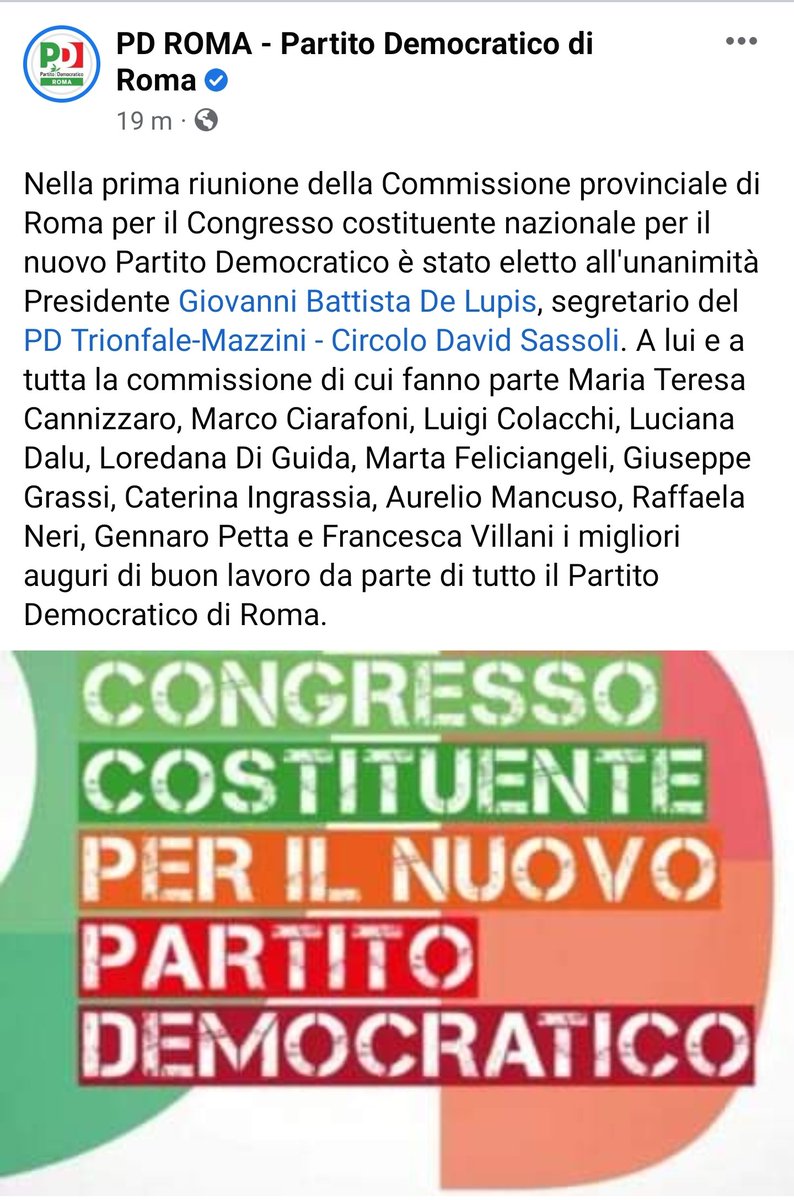 GiovanniDeLupis's tweet photo. Grazie della fiducia ai colleghi della commissione ed alla comunità del @PD_ROMA . 
#NuovoPD #26febbraio #PrimariePD https://t.co/7mAWZIAKuf