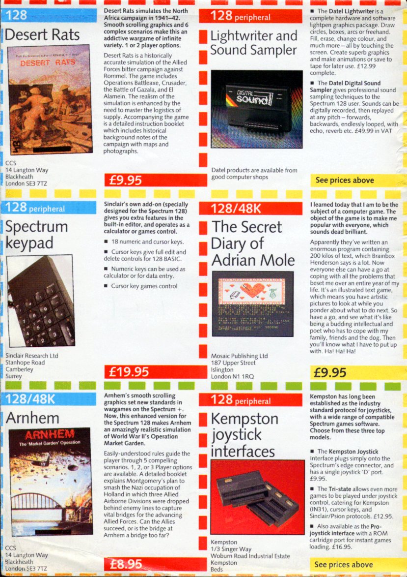 MarkRJones1970's tweet image. The software &amp;amp; peripheral catalogue from #SinclairResearch from 1986 for their new 128 #ZXSpectrum. This shows which games are due to come out for the new machine - thing is, over THIRTY of these enhanced games never surfaced! 2 never came out at all #RetroGaming (1/4)