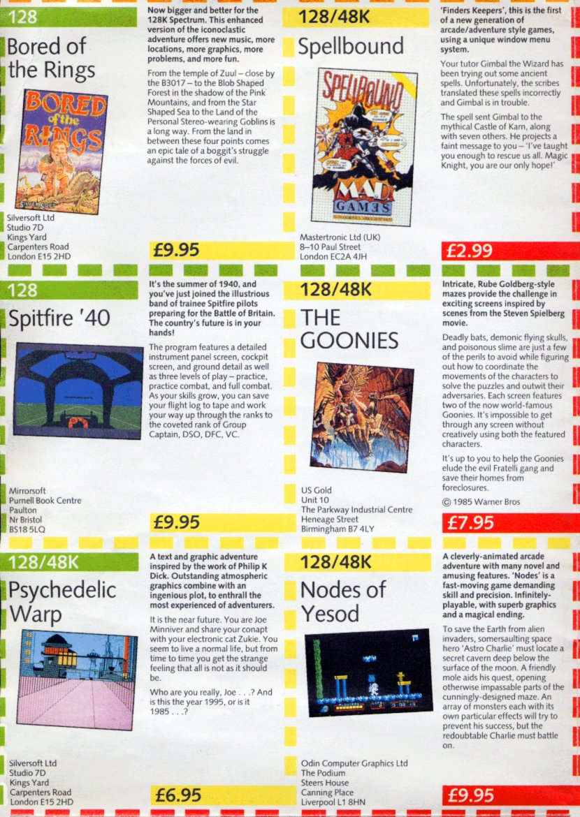 MarkRJones1970's tweet image. The software &amp;amp; peripheral catalogue from #SinclairResearch from 1986 for their new 128 #ZXSpectrum continued. #RetroGaming (4/4)