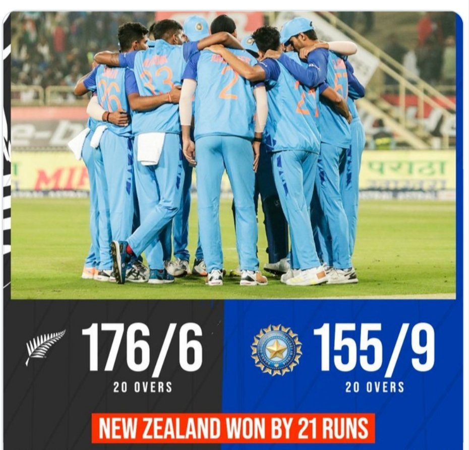 IshtiyaqChoudh2's tweet photo. India vs newzealand IST T20 New Zealand won by 21 runs https://t.co/or9EYiGqpq