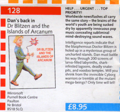 MarkRJones1970's tweet image. Let's look at some of the 128 games featured in this brochure that were originally planned but were never released &amp;amp; only existed, back in the day, as 48k versions 
1. Dynamite Dan 2
2. Marsport
3. Southern Belle 
4. Enigma Force 
#SinclairResearch #ZXSpectrum #RetroGaming